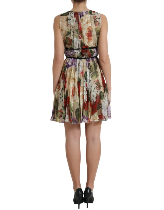 Vestido Mini de Seda con Estampado Floral - Image 3