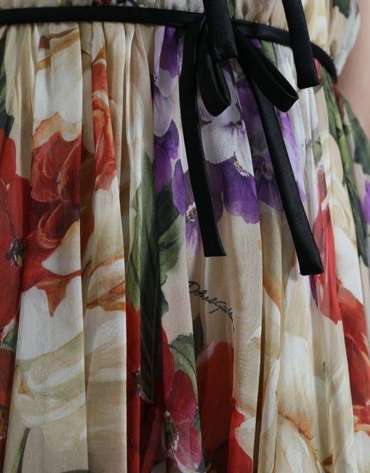 Vestido Mini de Seda con Estampado Floral - Image 4