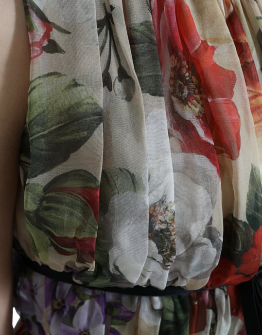 Vestido Mini de Seda con Estampado Floral - Image 5
