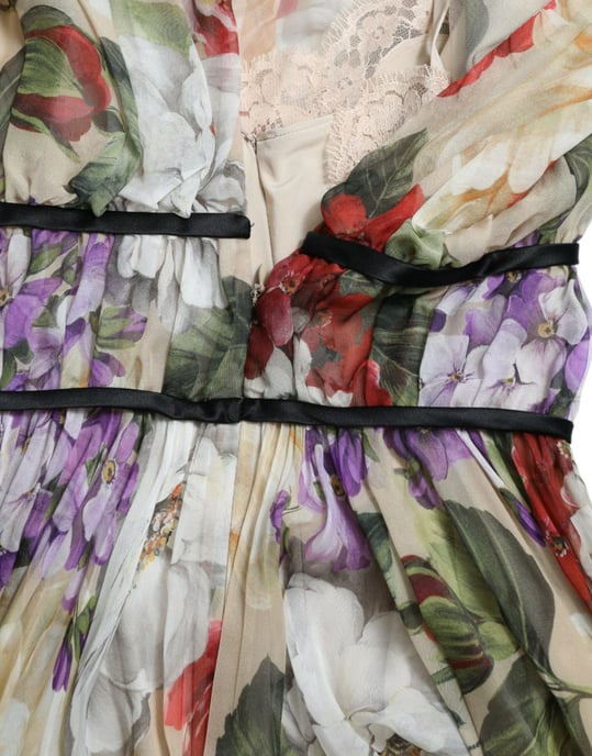 Vestido Mini de Seda con Estampado Floral - Image 6