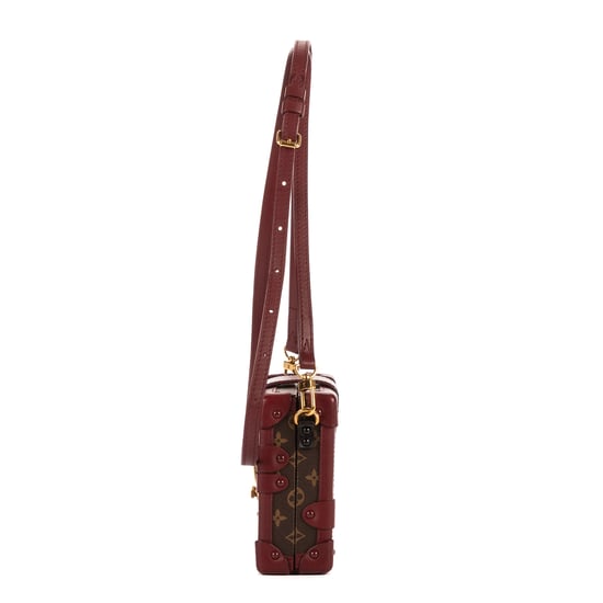 Louis Vuitton Petite Malle Small en Borgoña/Marrón Lienzo recubierto - Image 3