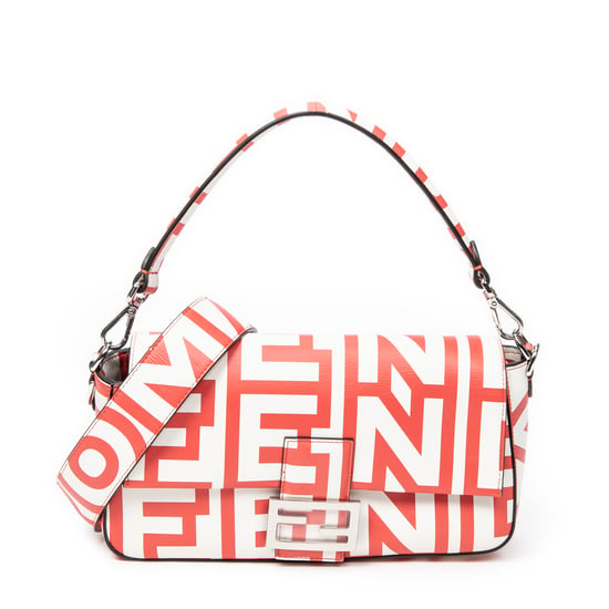 Fendi Baguette en Rojo/Blanco Cuero de ternero - Image 1