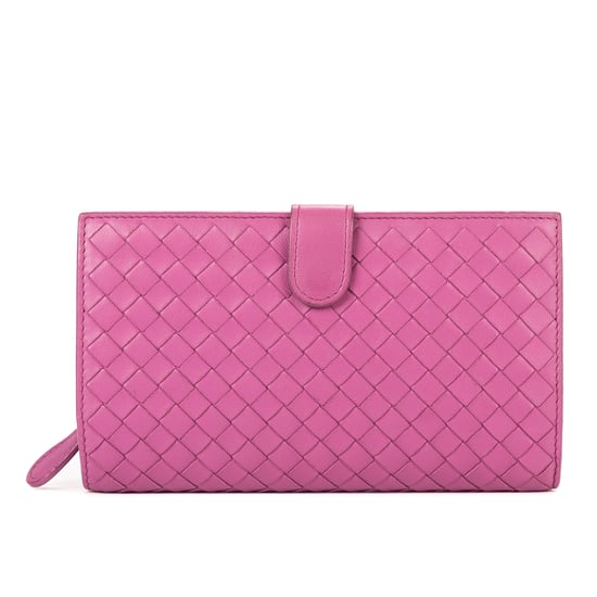 Bottega Veneta Intrecciato Wallet en Púrpura Cuero de ternero - Image 1