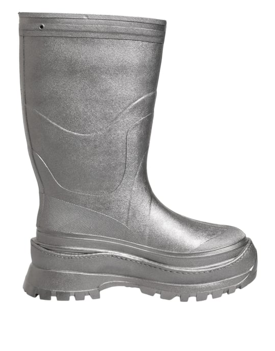 Botas de lluvia metálicas plateadas de Dolce & Gabbana - Image 1