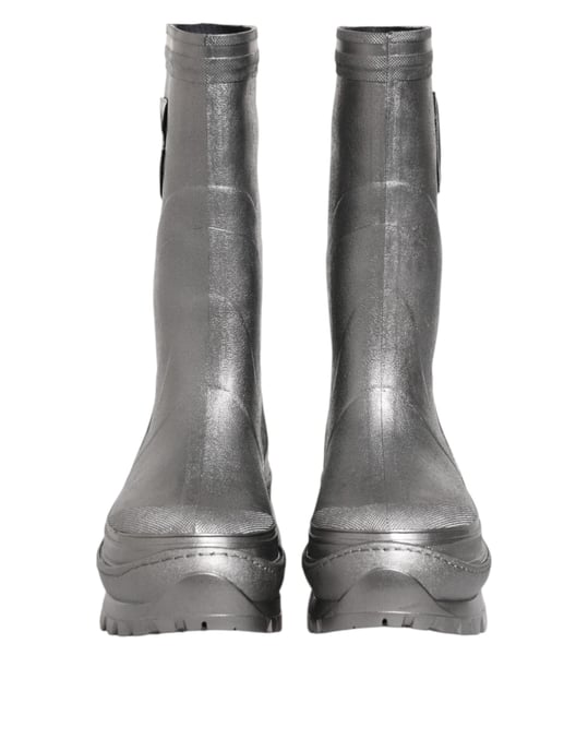 Botas de lluvia metálicas plateadas de Dolce & Gabbana - Image 2
