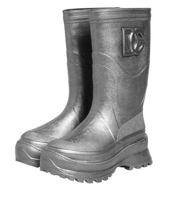 Botas de lluvia metálicas plateadas de Dolce & Gabbana - Image 4