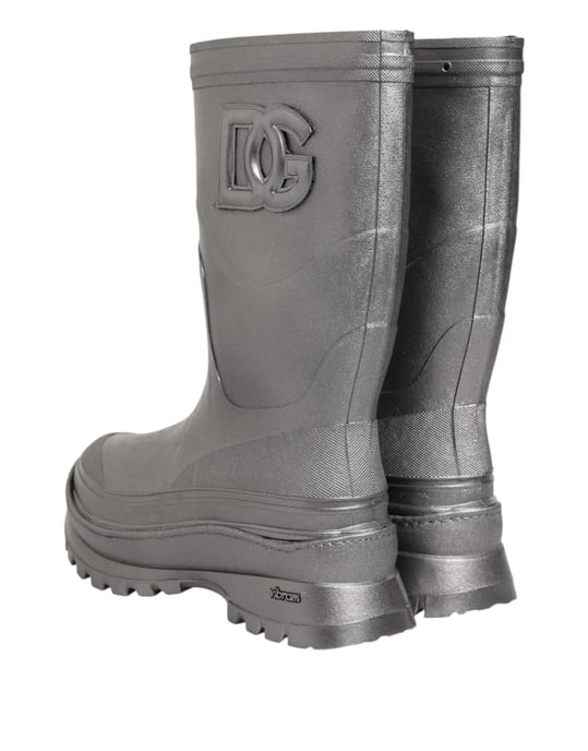 Botas de lluvia metálicas plateadas de Dolce & Gabbana - Image 5