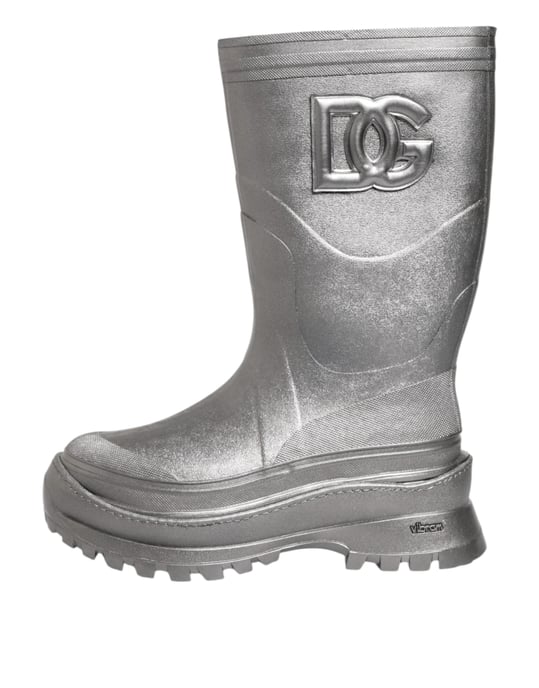 Botas de lluvia metálicas plateadas de Dolce & Gabbana - Image 6