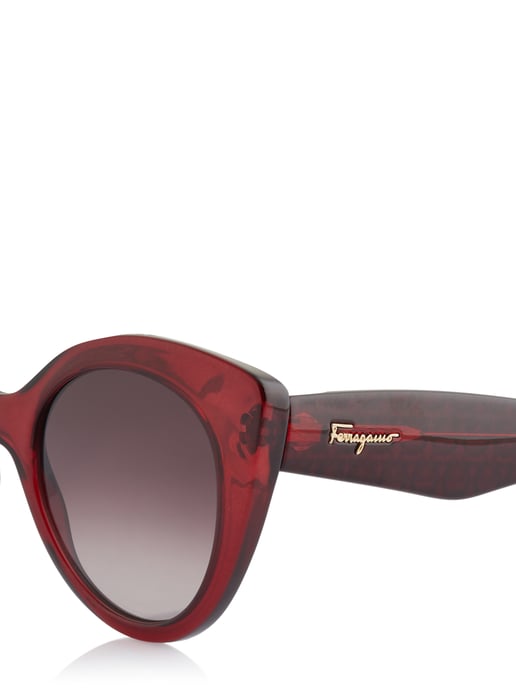 Salvatore Ferragamo Cat Eye Mujer Cristal Borgoña Gris Gradiente SF964S - Image 4