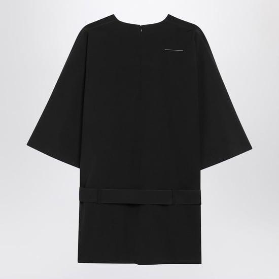 Vestido mini de mezcla de lana negro - Image 2