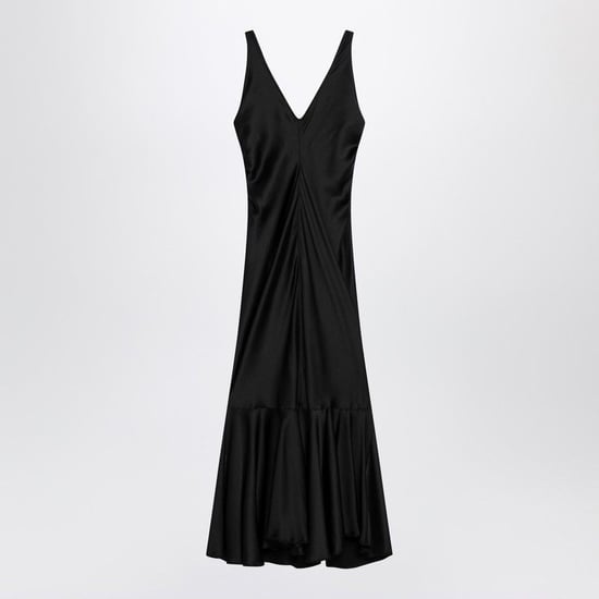 Vestido Negro Largo de Satén - Image 1