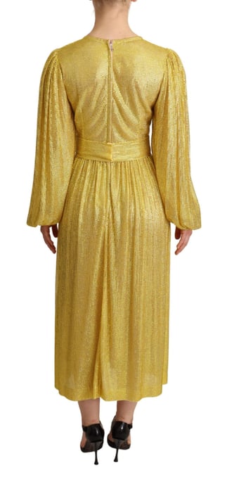 Vestido Midi de Malla de Cadena de Dolce Gabbana con Manga Larga - Image 3