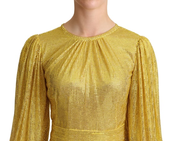 Vestido Midi de Malla de Cadena de Dolce Gabbana con Manga Larga - Image 4