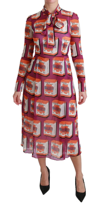 Vestido Midi de Seda Estampada - Image 1