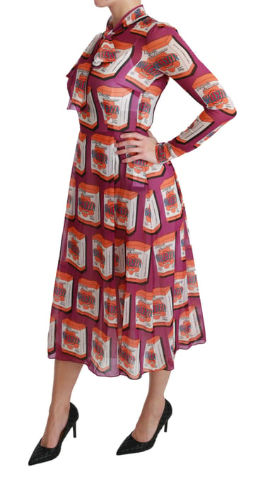Vestido Midi de Seda Estampada - Image 3