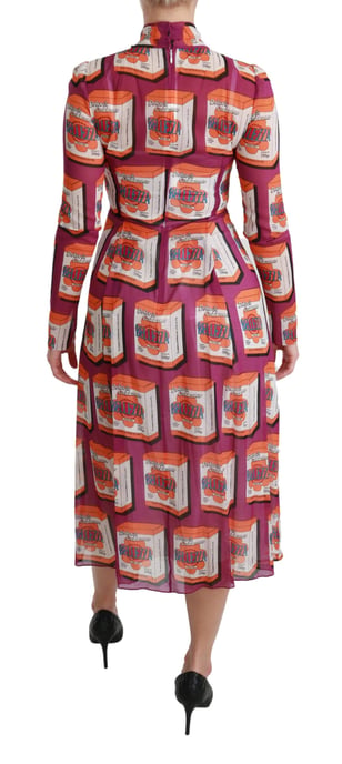 Vestido Midi de Seda Estampada - Image 4