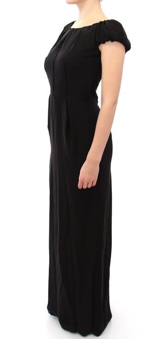 Vestido Maxi Dolce Gabbana con Cuello Barco y Mangas Cortas - Image 2