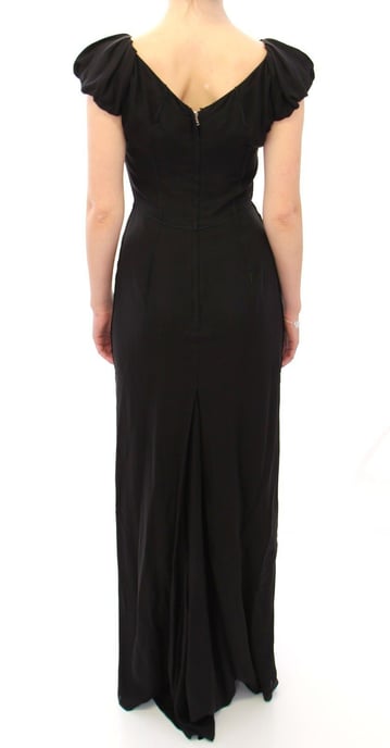 Vestido Maxi Dolce Gabbana con Cuello Barco y Mangas Cortas - Image 3