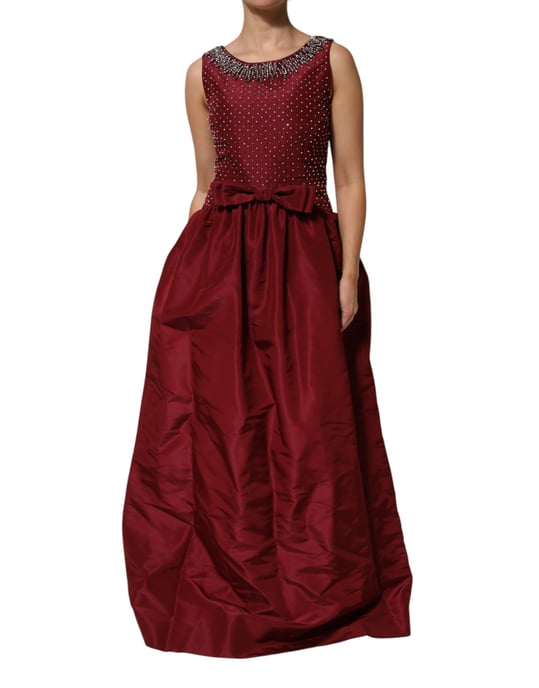 Vestido con Lazo y Cuerpo de Perlas - Image 1