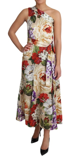 Vestido midi asimétrico con estampado floral - Image 2
