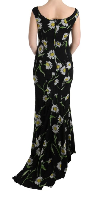 Vestido Maxi Sin Mangas con Estampado de Margaritas y Escote en V - Image 3