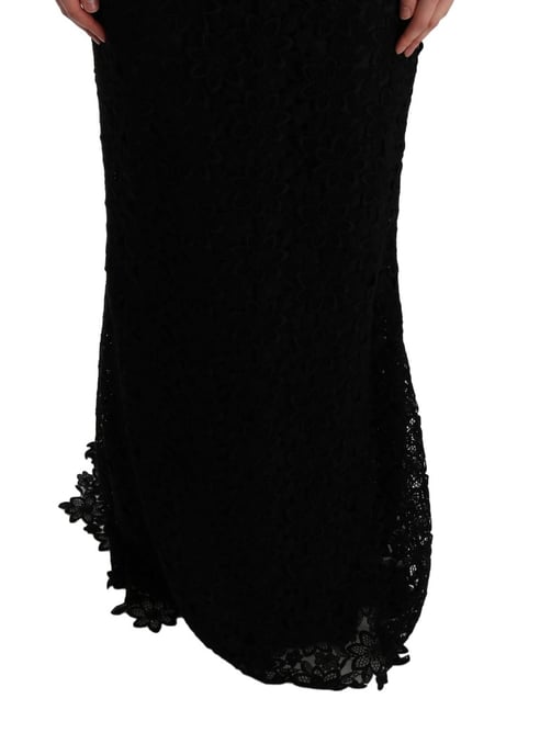 Vestido Largo de Encaje Ajustado con Cuello Redondo - Image 6