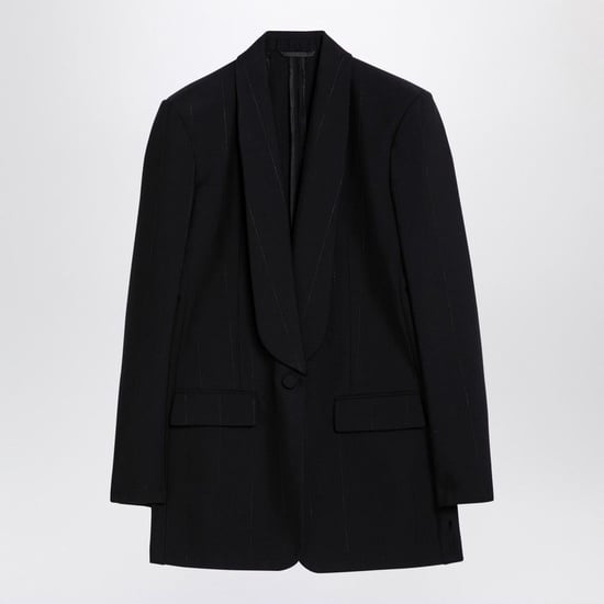 Blazer de Mezcla de Lana Elástica Negra - Image 1