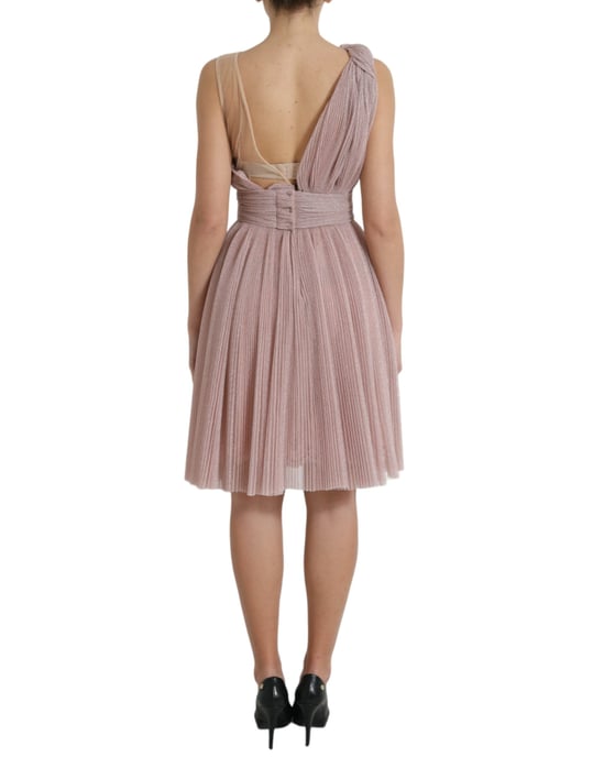 Vestido Mini Plisado de Un Hombro - Image 3
