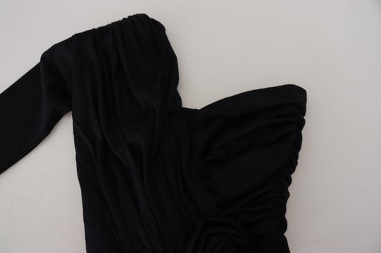 Vestido de Jersey de Un Hombro con Detalle de Rosa - Image 5