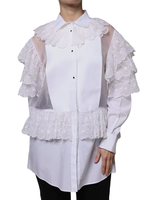 Camisa de algodón con detalles de encaje - Image 2