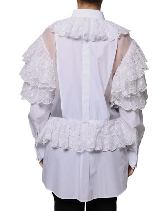 Camisa de algodón con detalles de encaje - Image 3
