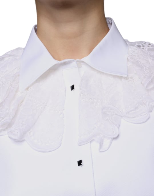 Camisa de algodón con detalles de encaje - Image 4
