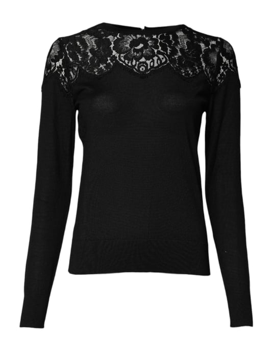 Sudadera de manga larga con detalles de encaje - Image 1