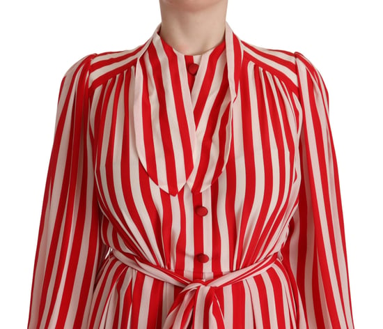Vestido Maxi Dolce Gabbana Rayas Rojas y Blancas - Image 4