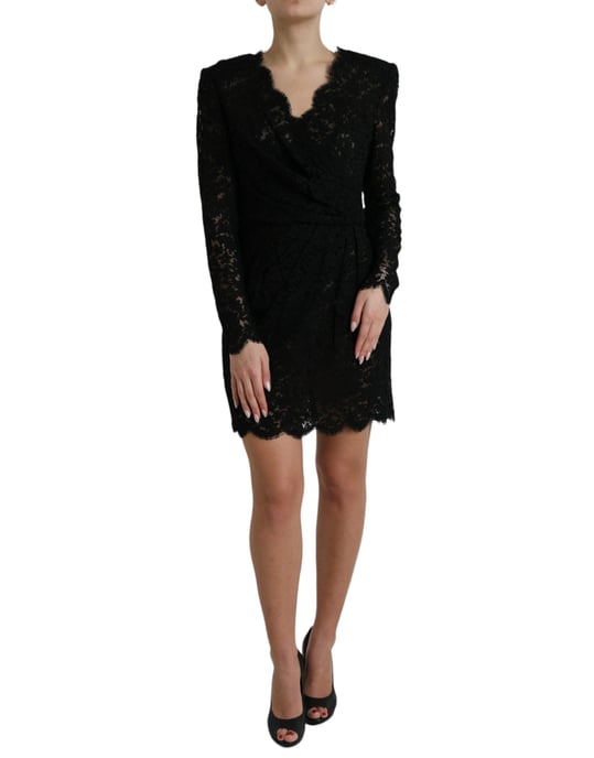 Vestido Mini de Encaje Negro - Image 1
