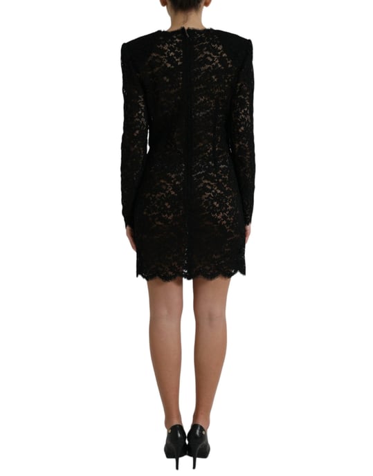 Vestido Mini de Encaje Negro - Image 3