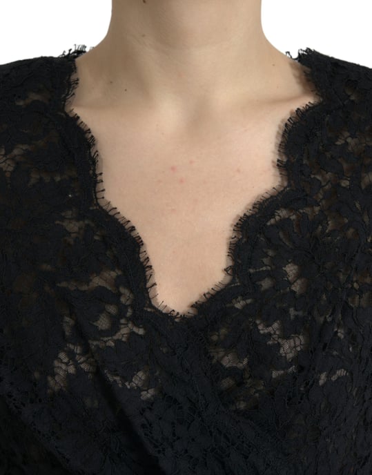 Vestido Mini de Encaje Negro - Image 4