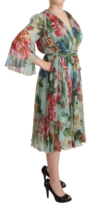 Vestido Midi de Seda con Estampado Floral - Image 3