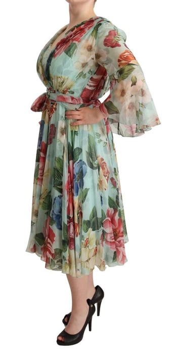 Vestido Midi de Seda con Estampado Floral - Image 5