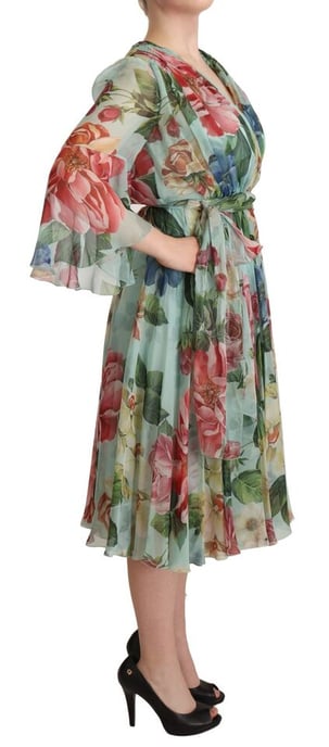 Vestido Midi de Seda con Estampado Floral - Image 6