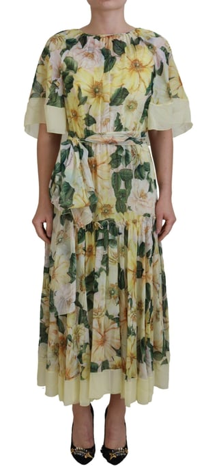 Vestido Midi de Seda con Estampado Floral - Image 1