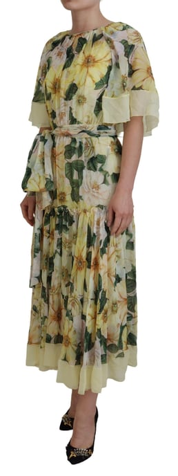Vestido Midi de Seda con Estampado Floral - Image 2