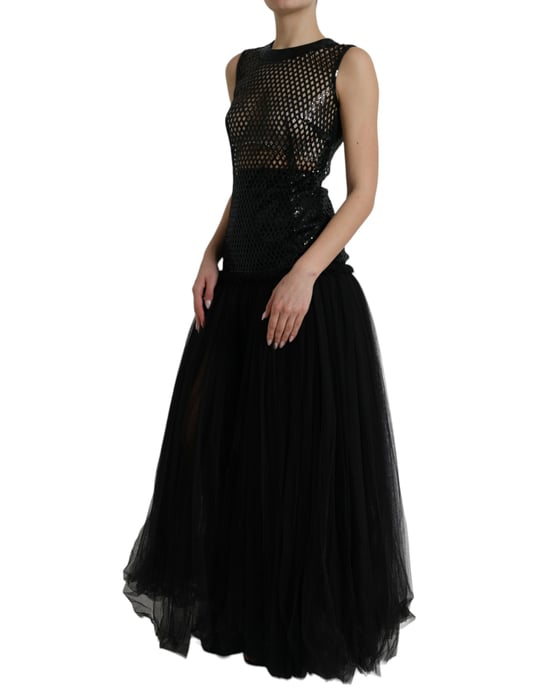 Vestido Maxi de Tul de Malla con Lentejuelas - Image 2