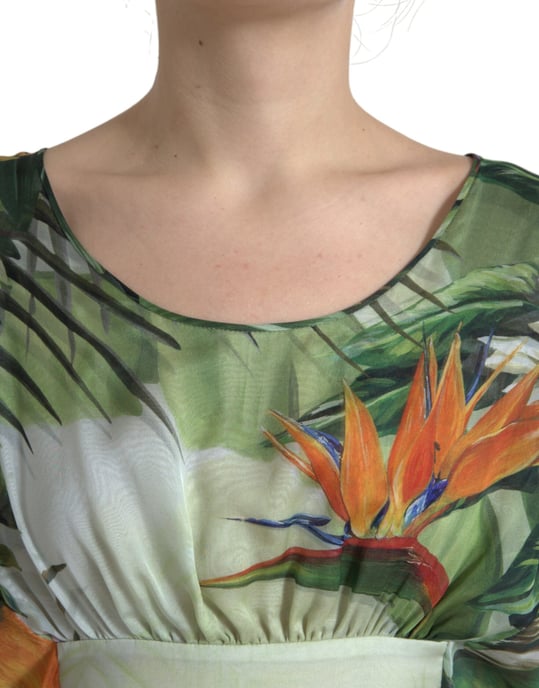 Vestido Maxi de Caftán de Seda Impresa con Estampado de Jungle - Image 4