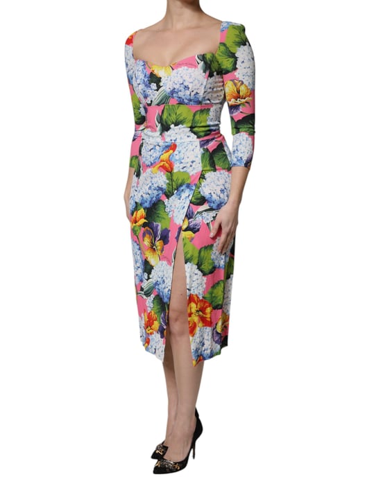 Vestido Midi de Impresión Floral con Rajo Lateral - Image 3