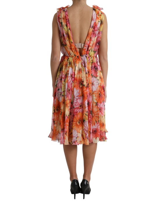 Vestido de Seda Aline Midi con Estampado Floral - Image 3