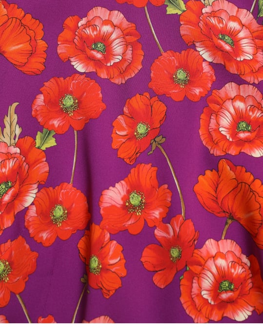 Vestido con estampado de amapolas de manga corta - Image 6
