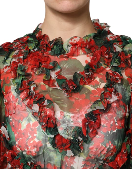 Vestido Mini con Estampado Floral y Volantes - Image 5
