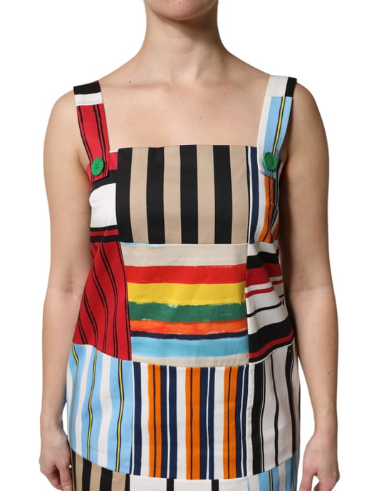 Vestido mini a rayas patchwork - Image 5