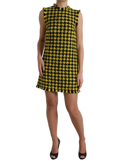 Vestido Mini de Pied de Poule Sin Mangas - Image 2